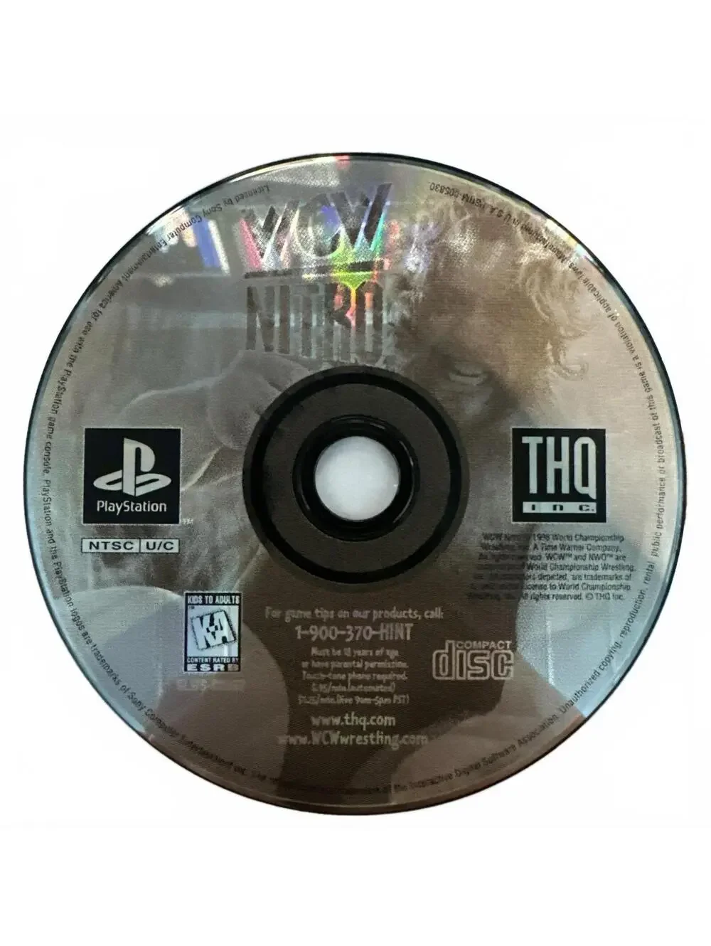 WCW Nitro Sony PlayStation 1 PS1 1998 Black Label Game Disc Only